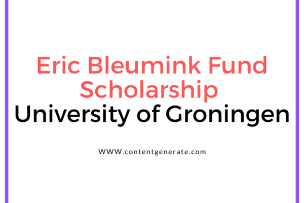 Eric Bleumink Fund Scholarship at University of Groningen