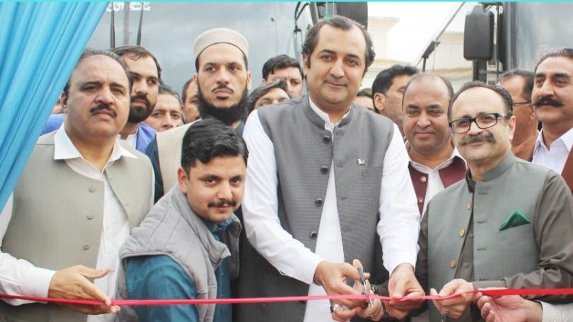 Chief Minister Gilgit-Baltistan and Prime Minister AJK inaugurate Gilgit-Muzaffarabad Bus Service