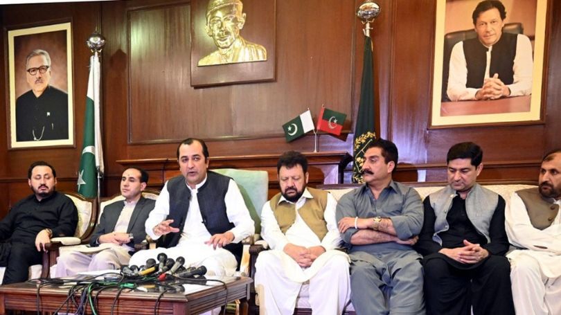 Chief Minister Gilgit-Baltistan Khalid Khurshid is doing a press conference in Islamabad on Kashmir