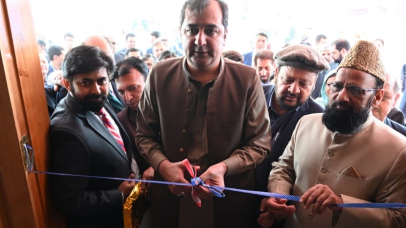 Chief Minister Khalid Khurshid is inaugurating the Center of the College of Physicians and Surgeons in Gilgit city