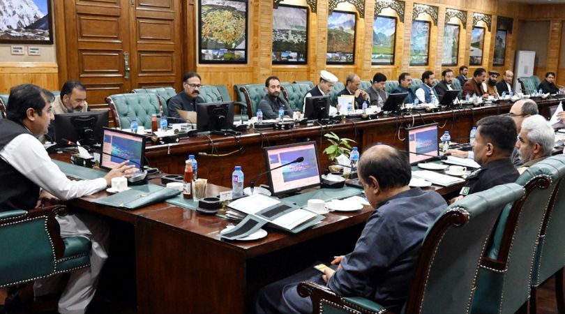 Chief Minister Gilgit-Baltistan Khalid Khurshid is chairing cabinet meeting in 32nd Gilgit