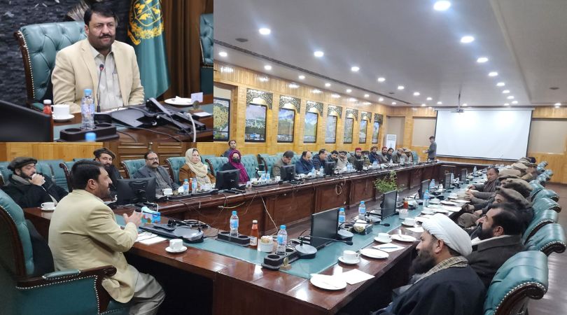 Food Minister Gilgit-Baltistan Ghullam Muhammad is chairing a consultative meeting in connection with wheat shortage