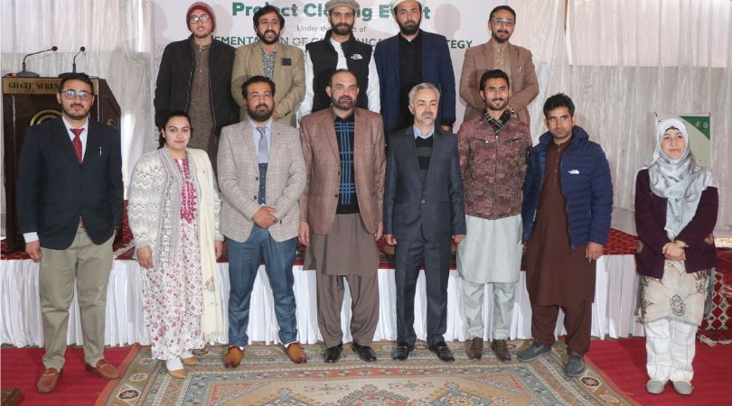 NRSP personnel gather for a group photograph alongside Deputy Director of Health for Gilgit-Baltistan, Israr Ahmad.